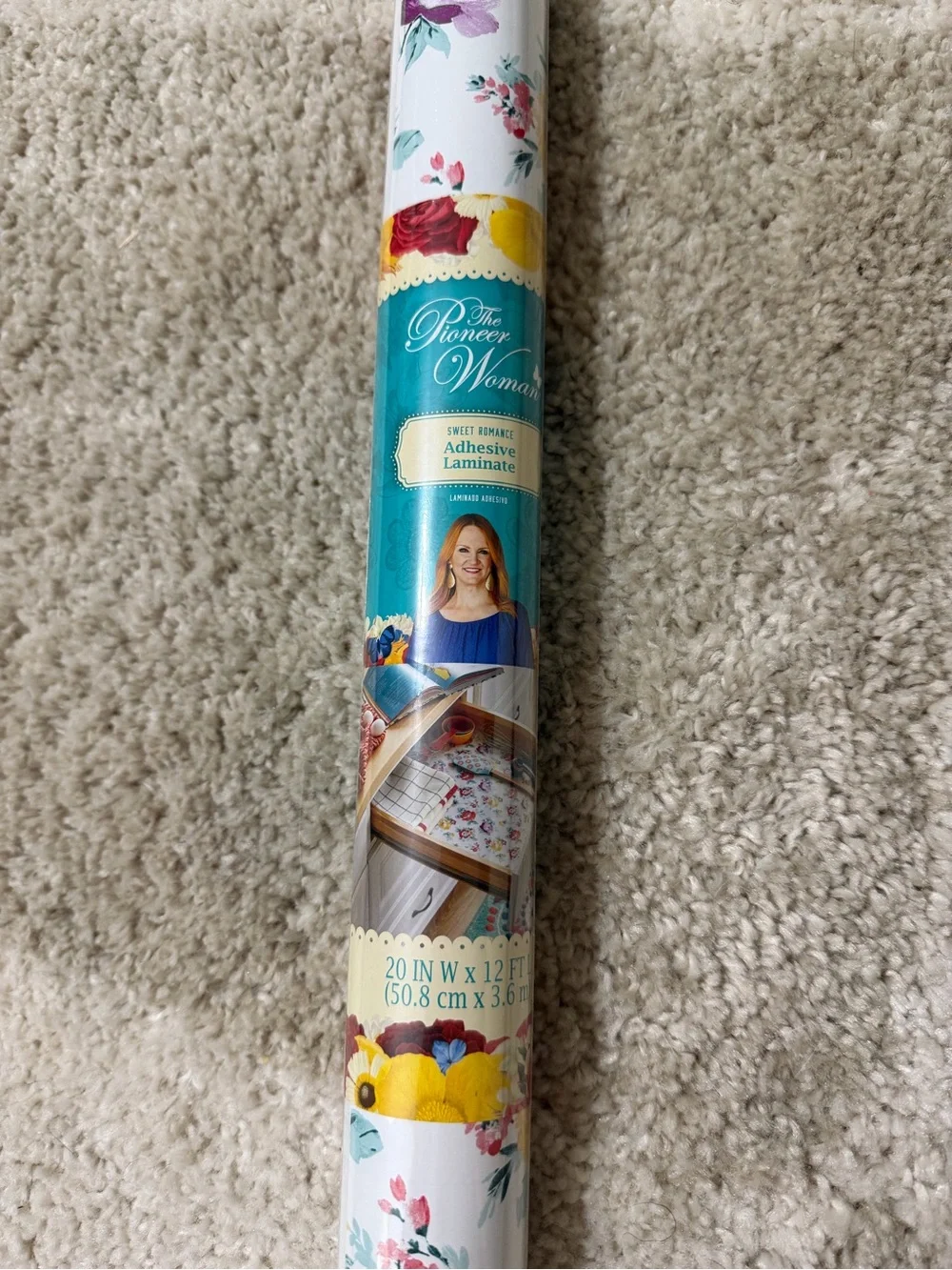 The Pioneer Woman Romance Adhesive Laminate Roll 20” x 12’ Floral Shelf Liner